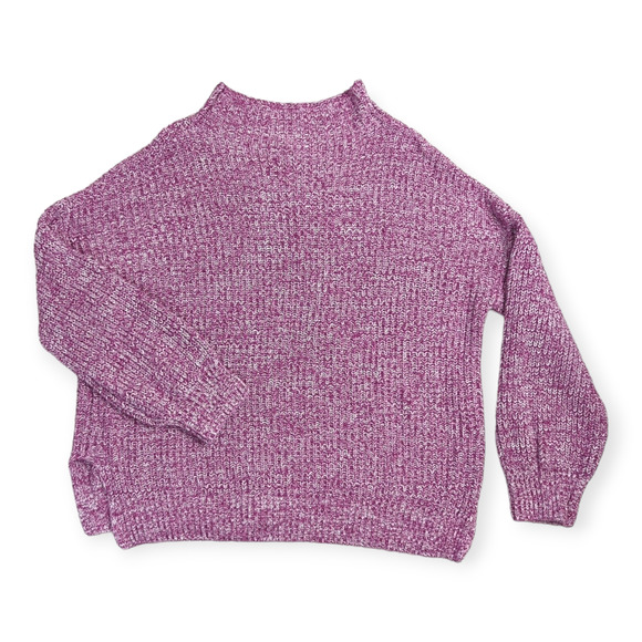 Cupcakes & Cashmere Purple and White Marled Mock Neck Cozy Sweater‎ Size Medium - Picture 2 of 9